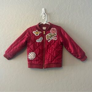 Disney collection by tutu couture burgundy princess patch puffer jacket 3t